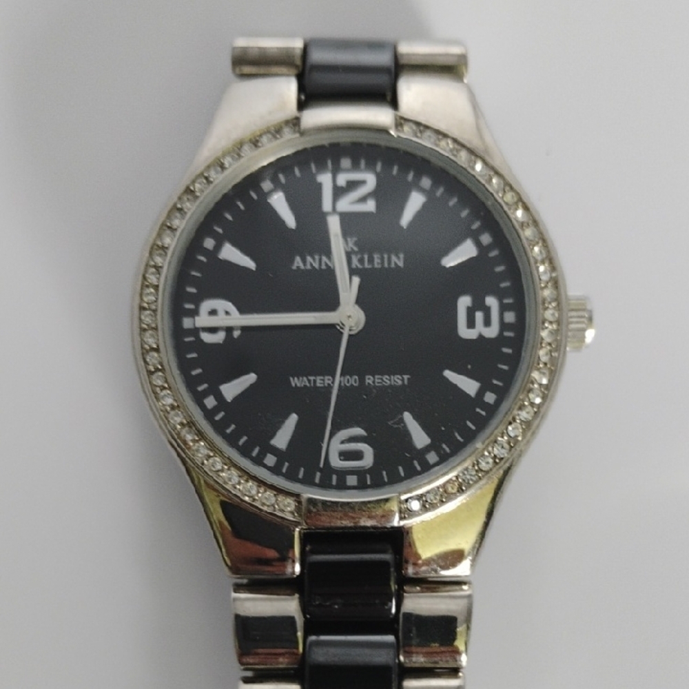 Anne Klein Black and Silver Tone Timepiece Women's Watch